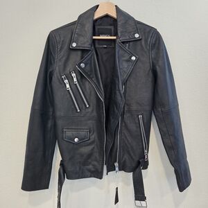 Barneys Original New York Biker Leather Jacket Size XXS Great Condition